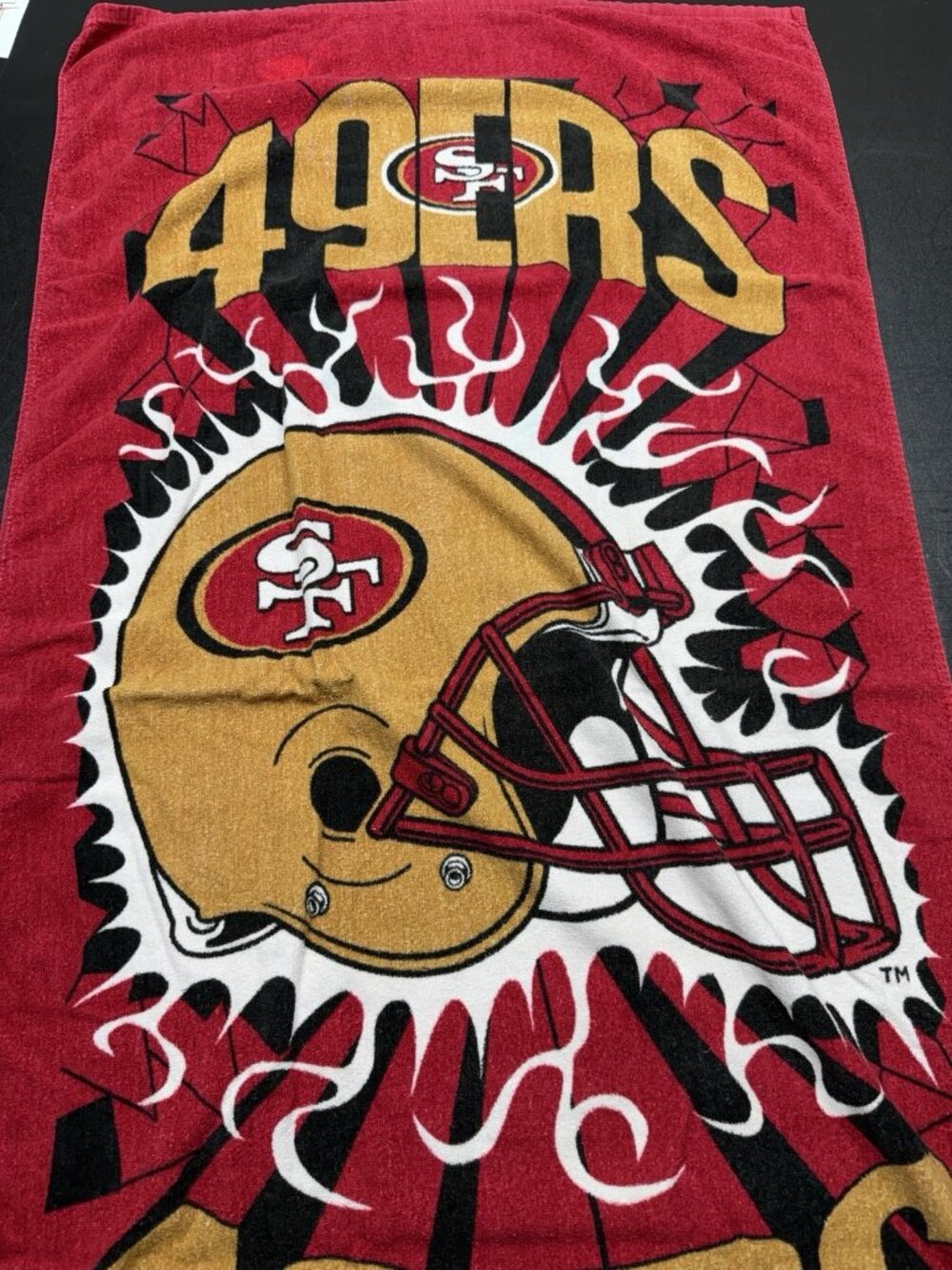 Vintage 1996 Game Day San Francisco 49ers Helmet Beach Towel - Size 58" x 28"